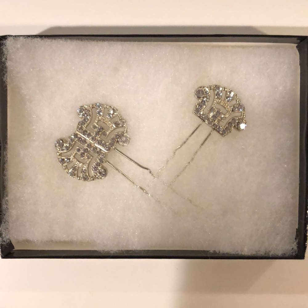 🆕  Art Deco Swarovski crystal hairpins
